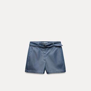 Zara Belted Blue Jean Shorts